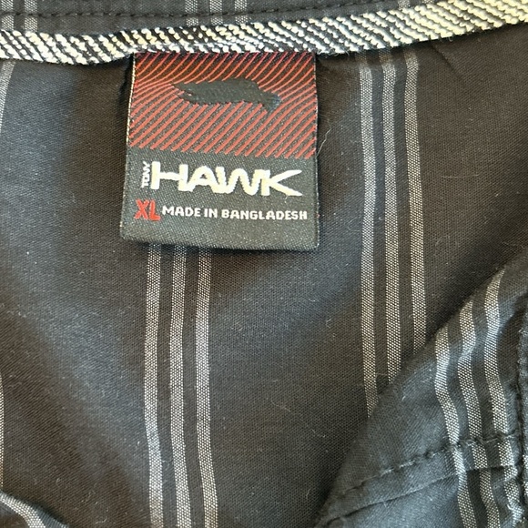 Tony Hawk Shirt Mens Extra Large Short Sleeve Button Black & White Striped Shirt - Picture 7 of 10